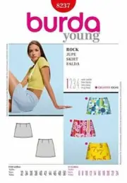 Burda Sewing Pattern 8237 Misses Mini Skirts Size 6-24 Uncut