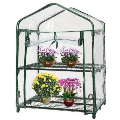2 Tier Mini Greenhouse PVC Garden Plants Grow House Plant Prorect Cat Pest BANT