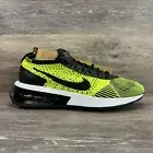 Nike Womens 7.5 Air Max Flyknit Racer Running Shoes DM9073-700 Black Volt Yellow