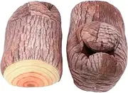 [Healeved] Wood Slippers for Winter Comfortable Indoor Footwear Lightweight Skin Friendly Design Mute Sole for Quiet Wear for Home Use