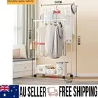 Clothes Stand Double Rack Cloth Hat Hanger Coat Hook Scarf Storage Metal WHITE