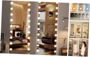 71" Hollywood Style Wall & Floor Mirror, LED Dimmable with 3 Color Modes,