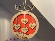 Christmas Tree Decoration, Personalised Family And Pet Xmas Custom Bauble