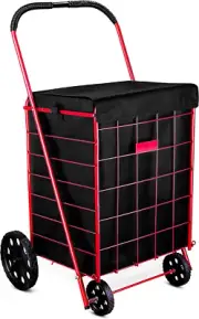 Folding Shopping Cart Liner Rolling Utility Trolley Grocery Basket Waterproof