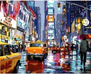 Paint by Numbers for Adults Beginner,Times Square ,Landscape Street Scenery,Manh