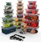 Large Size Airtight Food Storage Containers Set - BPA Free Meal Stackable Clear