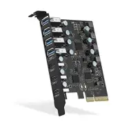 PCIe to Card with 20 Gbps Bandwidth 7 USB Ports (4 USB Type-A and USB 3.2 Gen 2
