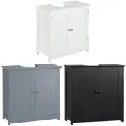 HOMCOM Wooden Under Sink Bathroom Storage Cabinet 3 Shelves Vanity