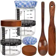 Sourdough Starter Jar Kit - 2 Pack 35oz Wide Mouth Bread Baking Sourdough Jar...
