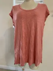 NWT Old Navy Womens SMALL Orange Peach Luxe Short Sleeve Top