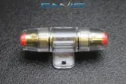 1 PACK AGU FUSE HOLDER 4 6 8 10 GAUGE IN LINE GLASS FUSES AWG WIRE GOLD