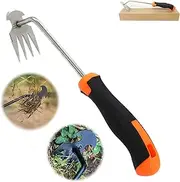 BUT FLY Stainless Steel Hand Weed Puller Dual-Action 4-Claw Weeder with Ergonomic Grip Garden Tool for Efficient Root Removal Precision Weed Extraction Ideal for Garden Enthusiasts