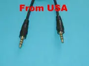 Three PCS 0.5 ft 3.5mm (1/8") Stereo 4-Pole TRRS Male to Male Cable Cord Lead