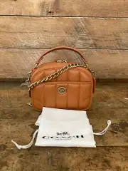 Coach Lunchbox Top Handle with Quilted Hazelnut Leather Clutch/Crossbody---NWT