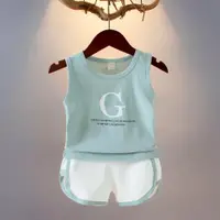 在飛比找ETMall東森購物網優惠-網紅夏季套裝薄款洋氣嬰兒童背心