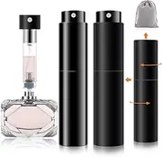 LIAN Travel Perfume Atomizer Refillable Spray Bottle 2 Pack Portable Empty Leakproof Perfume Containers Refill Scent Pump Case Fill from Bottom 5ml Mini Pocket Size for Traveling and Outgoing 2PCS