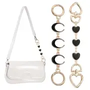 Bag Extender Chain, 2 Pcs Purse Strap Heart Moon Shape Chain, Black