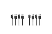 2x 2pc Moki USB-A to USB-C SynCharge Cable 1M iPhone/Android Jet Black