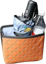 Car Trash Bin,Car Garbage Bin for Side Door - Multipurpose Organizers, Interior Accessories, Can, Front Seat Dustbin, Fashion PU Leather Wastebasket