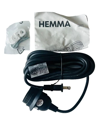 ONE IKEA HEMMA Hanging Light Cord BLACK 17796 No Switch (15'5")[300.815.56]