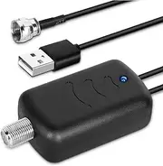 Indoor TV Antenna Amplifier Low Noise Antenna Signal Booster for HD TV Indoor Antenna Clears Up Pixelated Low-Strength Channels HD TV Digital VHF UHF with AC Power Adapter