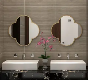鏡子 60*60CM北歐鐵藝梅花鏡 浴室鏡子 梳妝鏡 化妝鏡 壁掛鏡 全身鏡 穿衣鏡 玄關鏡 壁飾鏡 (8.1折)