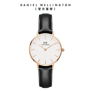 Daniel Wellington DW 手錶 Petite Sheffield 28mm爵士黑真皮皮革錶 DW00100230
