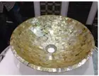 12" round marble sink wash basin inlay mop bathroom kitchen home decor room s22