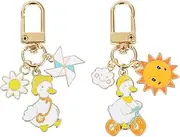 [ZYLLGLOW] Cute Keychain Aesthetic Keychain Accessories Kawaii Key Ring for Women,Keychain For Girl Charm for Airpod,Backpack