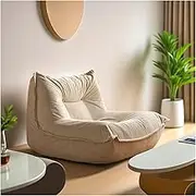 Lazy Sofa Corduroy Lounge Chair Giant Bean Bag Chair Tatami Soft Cozy Recliner Sofa Bed Floor Chair Human Dog Bed for Adult for Living Room Bedroom (Beige)