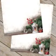 Great Papers Lantern Greetings with Candle and Pine Christmas Letterhead