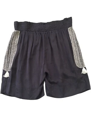 Antik Batik Short Women 38 Black Midtown Pleated Front Silk Mid Rise Pull On NWT