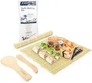 EXZACT Sushi Rolling Kit 4pcs Bamboo Sushi Maker - 2 x Sushi Roller Mats, 1 x Rice Paddle, 1 x Rice Spreader - Suitable Beginner and Experienced
