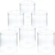 Small Round Clear Plastic Cylinder Containers (Pack of 12)