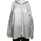 NWT Karina Grimaldi Women’s Small Cotton Appliqué Fringe Top Shirt Blouse - AC