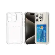 Clear Case With Card Holder Wallet Clear Slim Soft Protective Cover Shockproof - For Apple iPhone 15 Pro