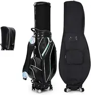 Golf Bag, Portable Golf Stand Bag, Golf Bag for Men & Women, Retractable Golf Club Cart Bag with Wheels, Easy to Carry