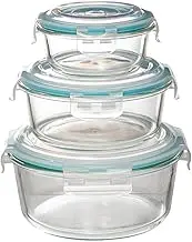 5five - 3 round storage jars "Clipeat" glass