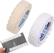 Vintage Beige White Lace Ribbon, Self Adhesive Lace Tape Trim for Diy Arts Crafts Supplies Scrapbooking Accessories Card Box Decoration Curtain Tablecloth Slipcover Bridal Wedding Scalloped Edge(1.8 m