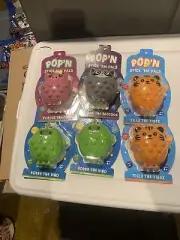 Sensory Toy Chick Dino Tiger Piggy Raccoon Pop N’ Stick Fidget Popper Choice