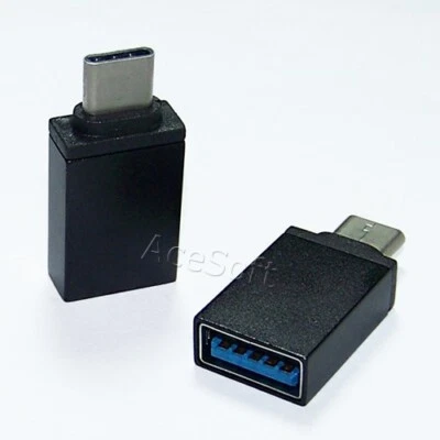 2PCS Black Type C Male to USB 3.0 Female Adaptor f Samsung Galaxy S22+ SM-S906U