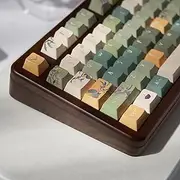Sumgsn Keycaps 152 Keys Green PBT Dye Sub Cherry Profile Keycaps Fit for 61/64/87/104/108 Mechanical Keyboards Alice Keyboard Cherry Mx Switches