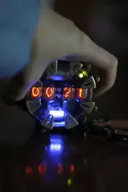 Nixie pocket watch, Handmade brass X-ray radiation dosimeter, Made in Italy