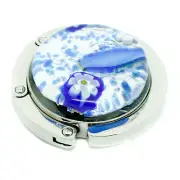 Murano Glass Handbag Table Clip Silver Blue Millefiori Venice