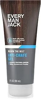 Every Man Jack Anti Chafe Gel for Men - Chafing & Friction Protection for Daily Comfort - Made w/Naturally Derived Ingredients Like Silica & Arrowroot Powder - Unscented - 3 Fl Oz (1 Pack)