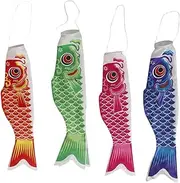 150cm/59'' Japanese Windsock Carp Flag Koi Sailfish Wind Streamer Decor 4 Packs