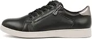 [Hush Puppies] Womens Mimosa Ladies Sneakers Zip Black Casual Lace Up Shoes