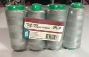 PACK OF 4 SPOOLS - BIRCH POLYESTER OVERLOCKER THREAD 2000MT : LIGHT GREY -