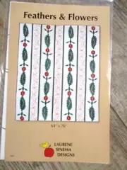 VINTAGE FEATHERS & FLOWERS APPLIQUE PATTERN BY LAURENE SINEMA DESIGNS OOP 2002 N
