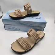 Easy Street Comfort Wave Women's Agata Two Strap Slide Sandals Brown Size 8 N